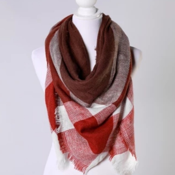 Warm Fall Brown Blanket Scarf - Picture 2 of 2